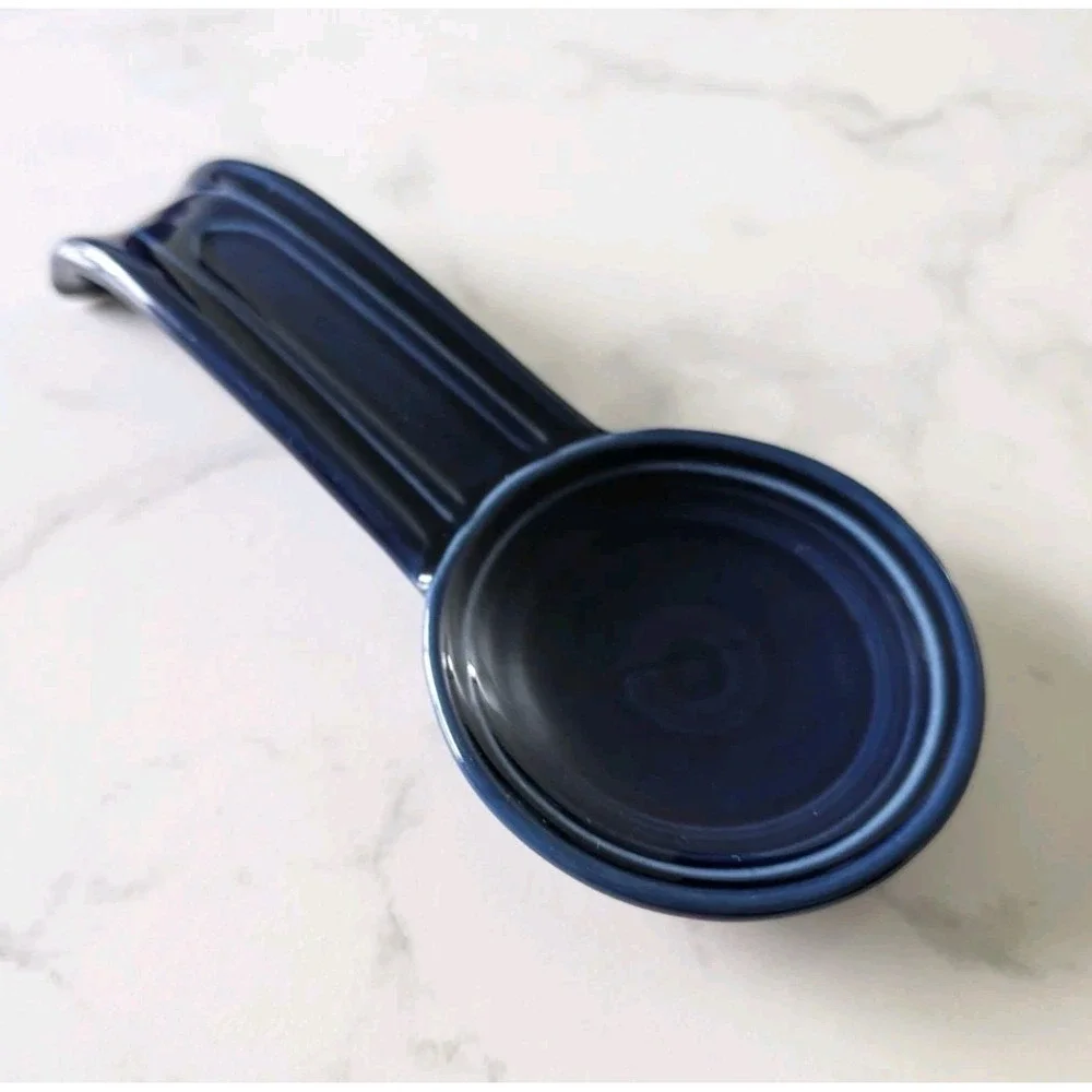 Fiesta HLC Homer Laughlin Cobalt Blue Ceramic Spoon Rest Utensil Holder‎ USA
